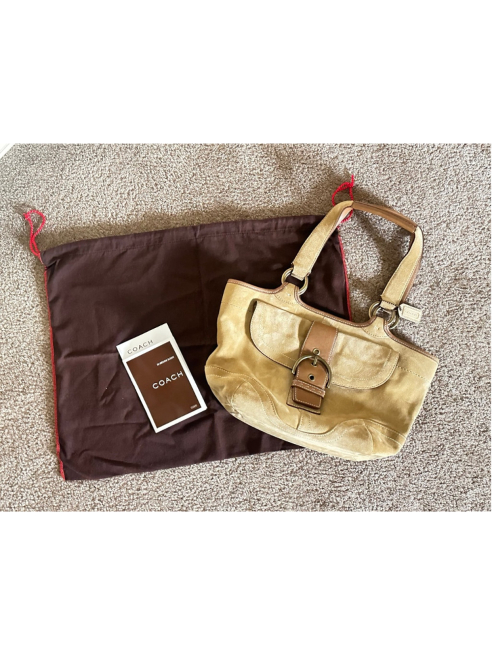 Tan Suede Coach purse